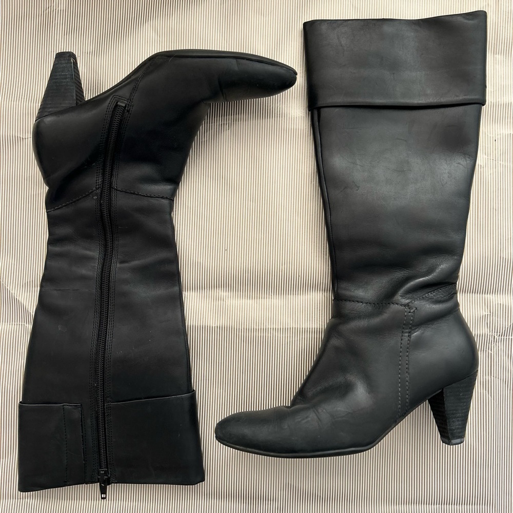 ECCO Boots Black Leather (Knee High)